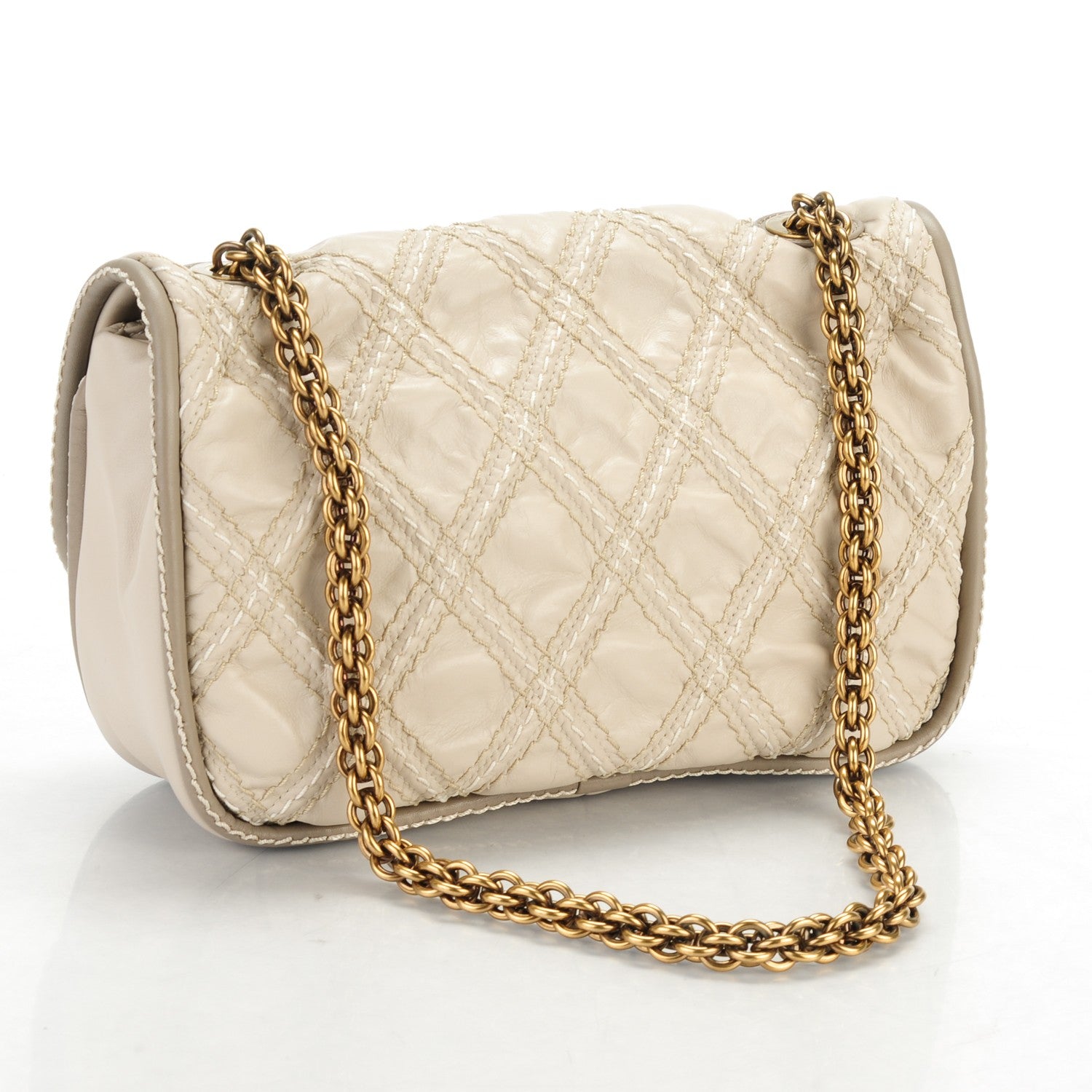 Chanel Calfskin Stitch Triptych Flap Beige 3 of 7