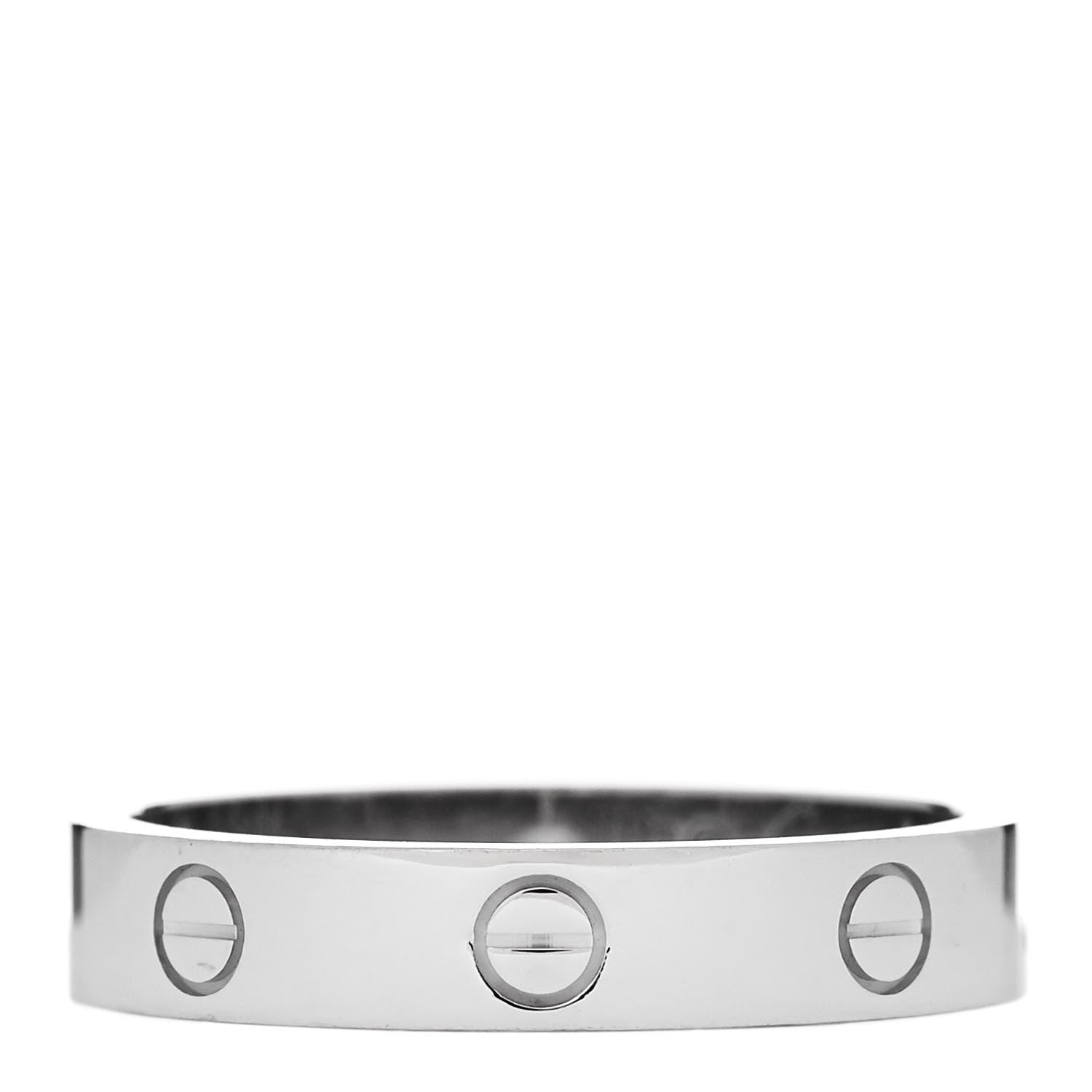 Cartier 18K White Gold Diamond 4mm LOVE Wedding Band Ring 58 8.5 3 of 5