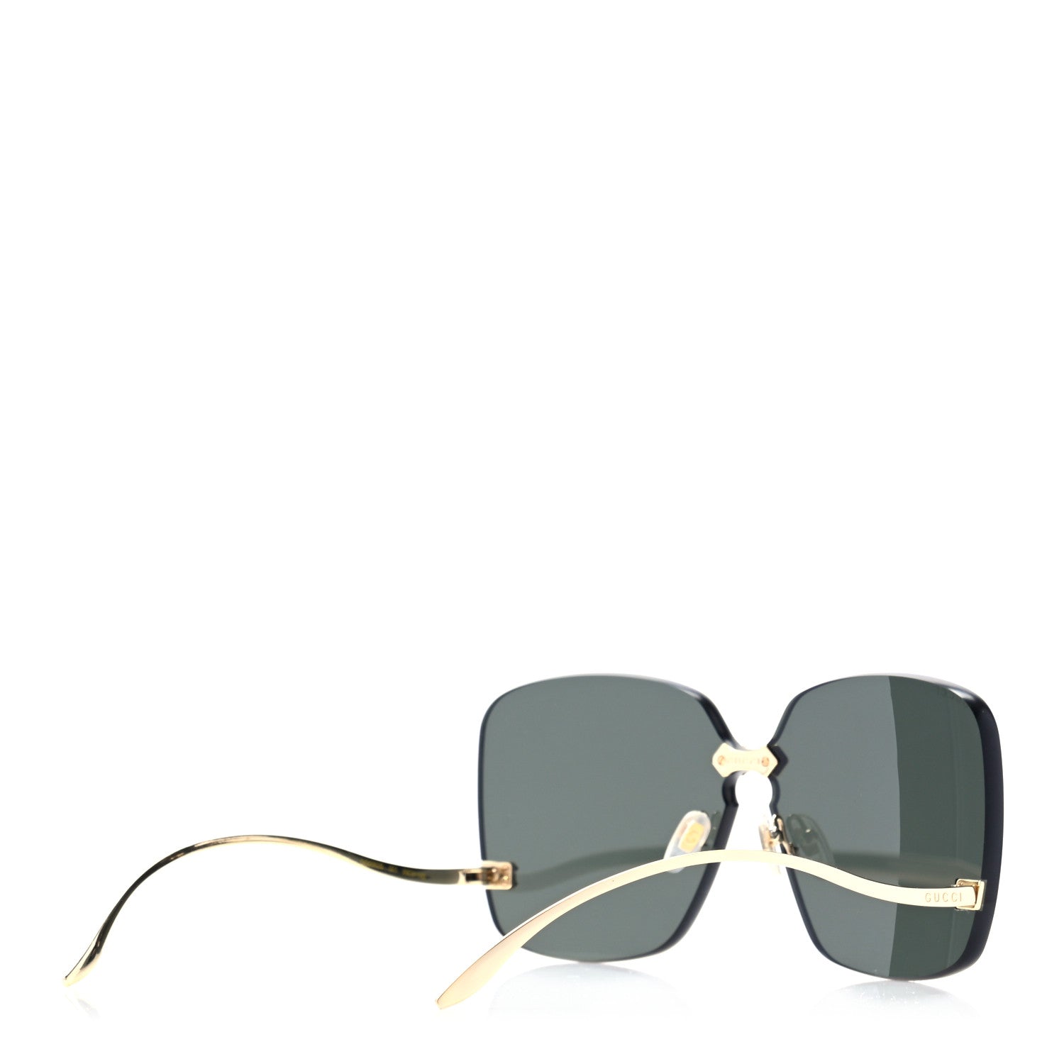 Gucci Metal Rimless Sunglasses GG0352S Gold 4 of 10