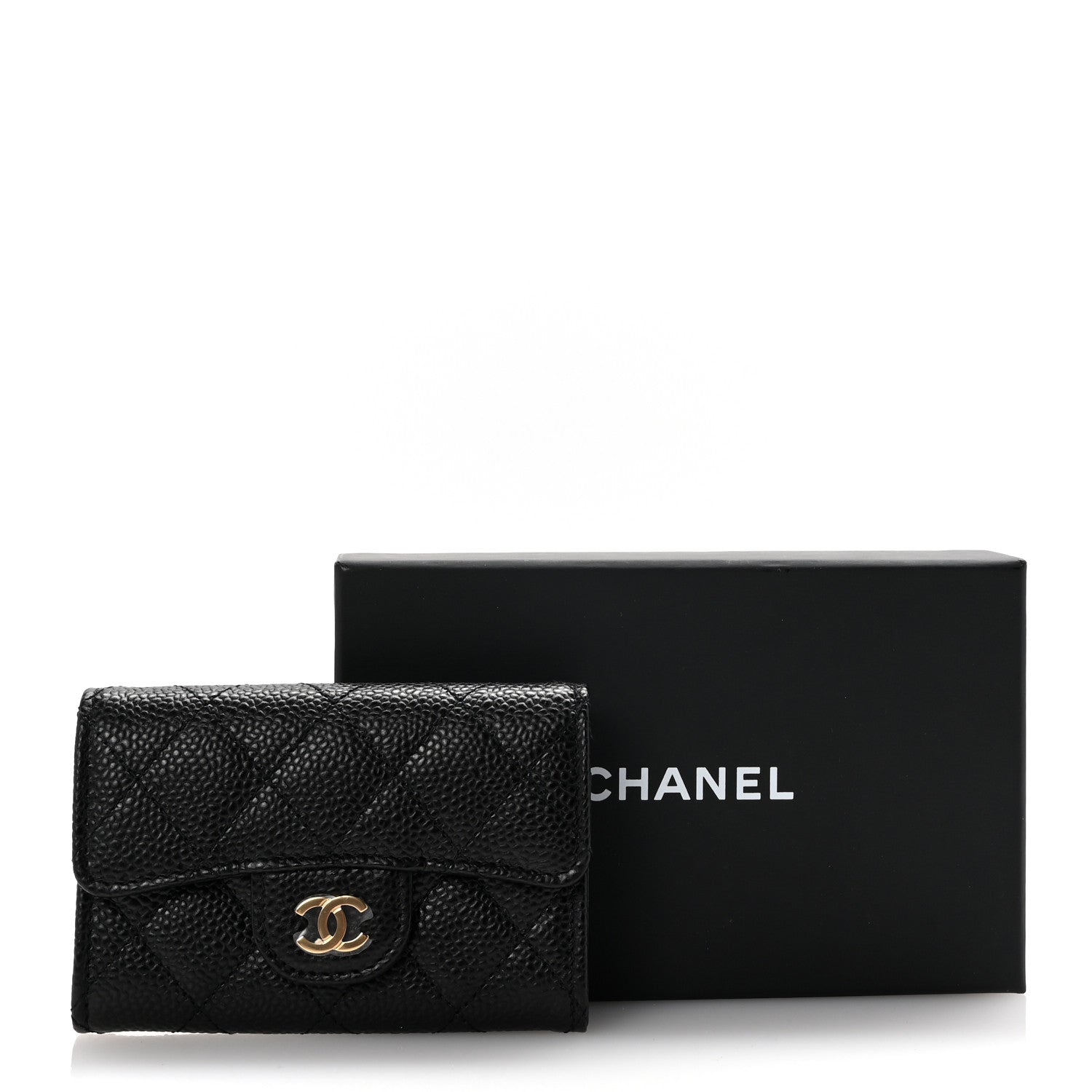 Chanel Caviar Quilted Flap Card Holder Wallet Black 9 of 9
