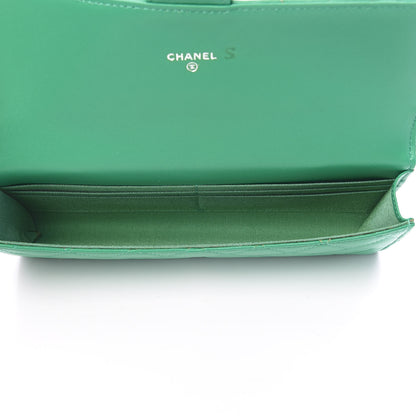 Chanel Lambskin Quilted Travel Wallet Green 5 of 9