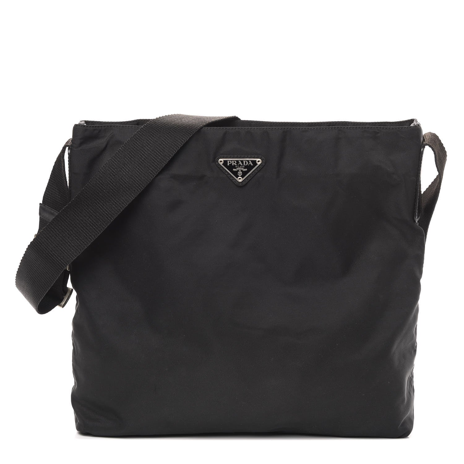 Prada Nylon Flat Messenger Bag Black 1 of 9