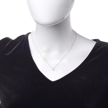 Tiffany 18K Rose Gold Diamond Mini Metro Horseshoe Pendant Necklace 2 of 6