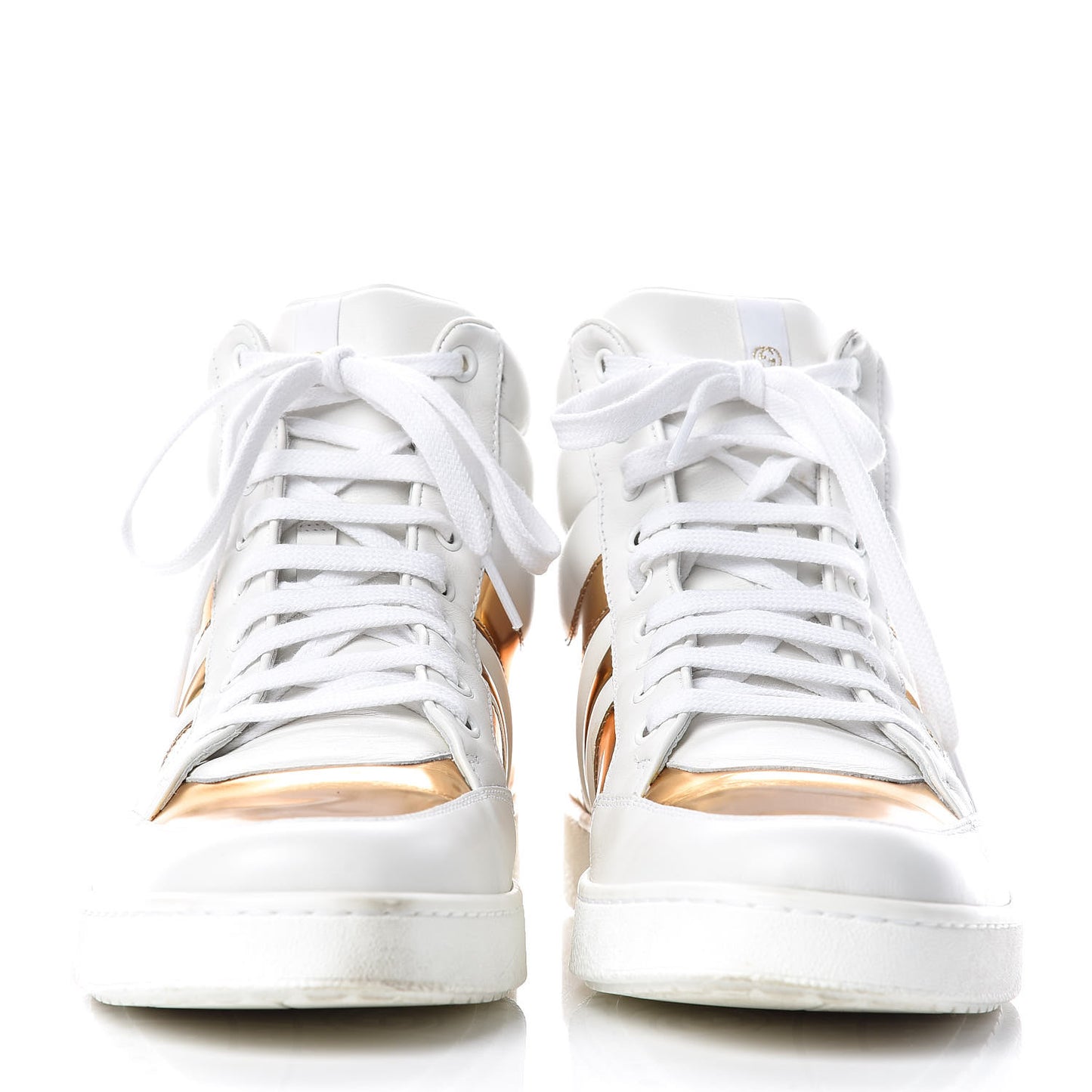 Calfskin Miro Soft Mens Glow Light High Top Sneakers 8.5 White Gold