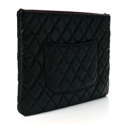 Chanel Caviar Quilted Medium Cosmetic Case Black 3 of 10