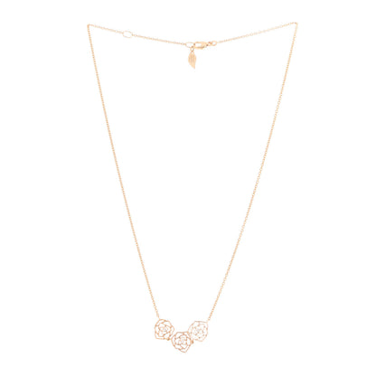 Piaget 18K Rose Gold Diamond Rose Pendant Necklace 3 of 5