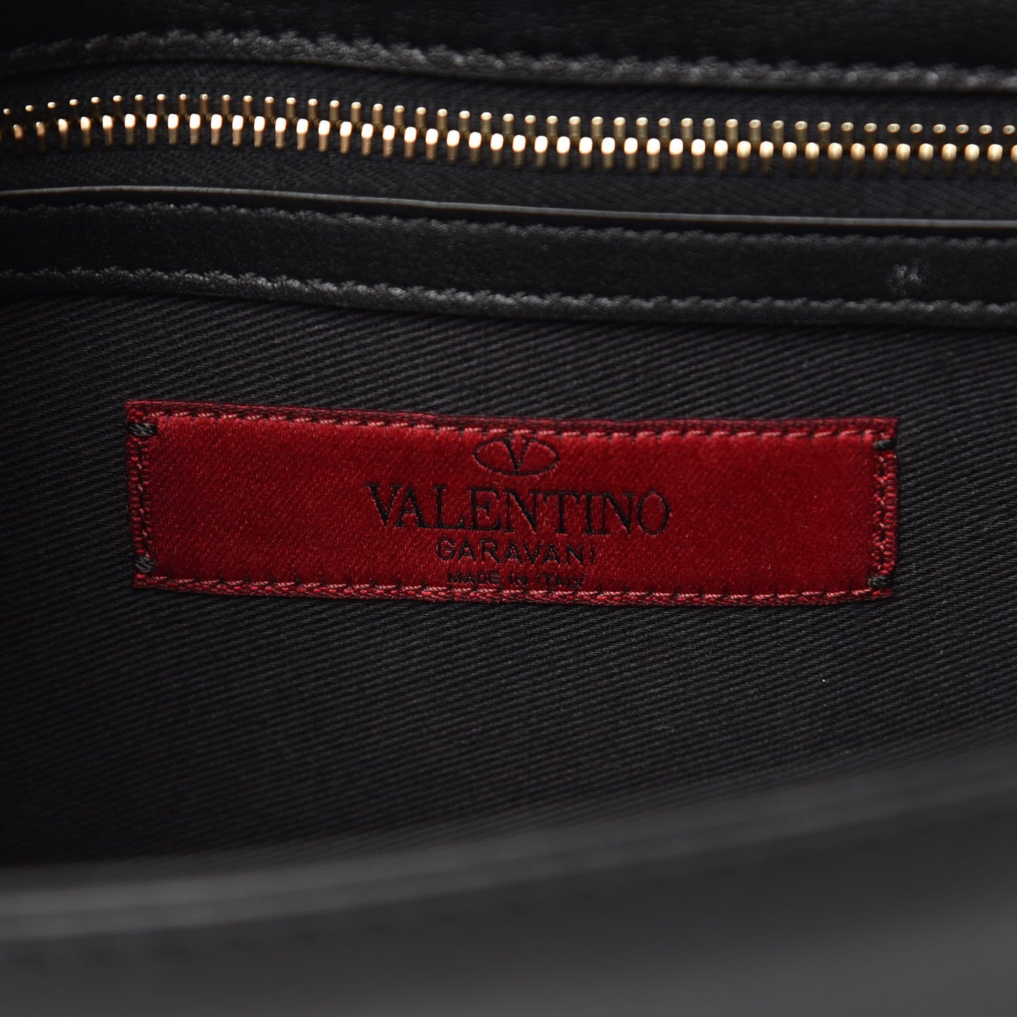 Vitello Small Glam Lock Rockstud Flap Black