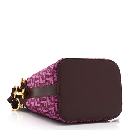 Fendi Chenille Vitello F is Fendi Micro FF Mini Mon Tresor Bucket Bag Rosso Roma 4 of 11