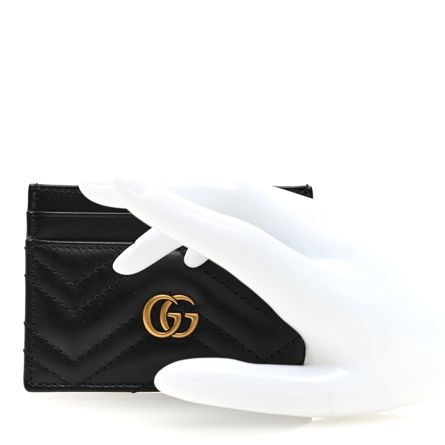 Calfskin Matelasse GG Marmont Card Holder Black