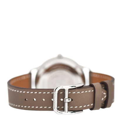 Hermes Stainless Steel Swift 32mm Slim d'Hermes Quartz Watch Etoupe 3 of 5