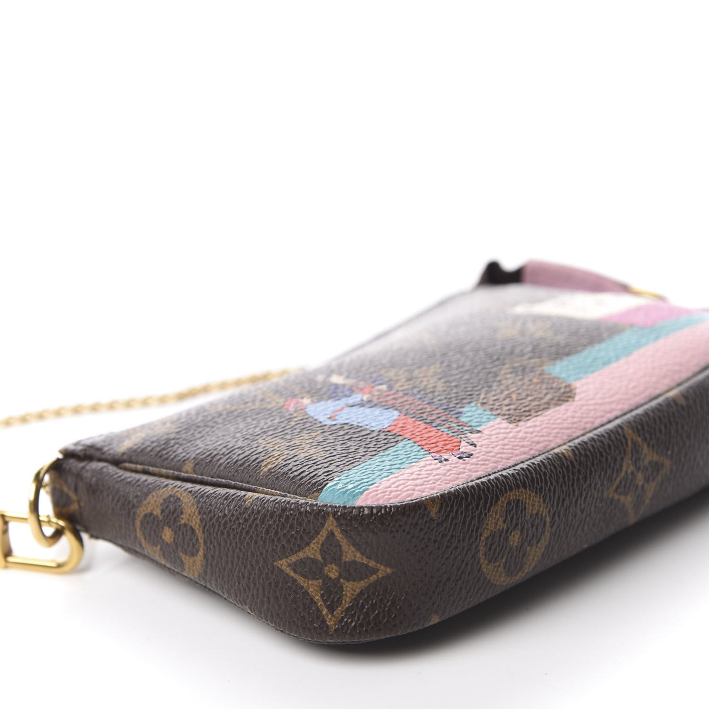 Monogram 2016 Christmas Animation Mini Pochette Accessories Rose Ballerine