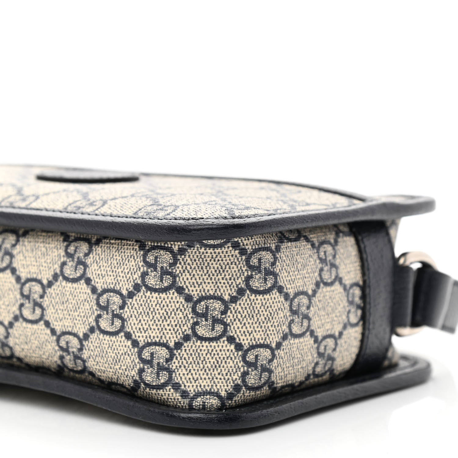 Gucci GG Supreme Monogram Textured Dollar Calfskin Mini Retro Interlocking G Shoulder Bag Beige Blue 10 of 11
