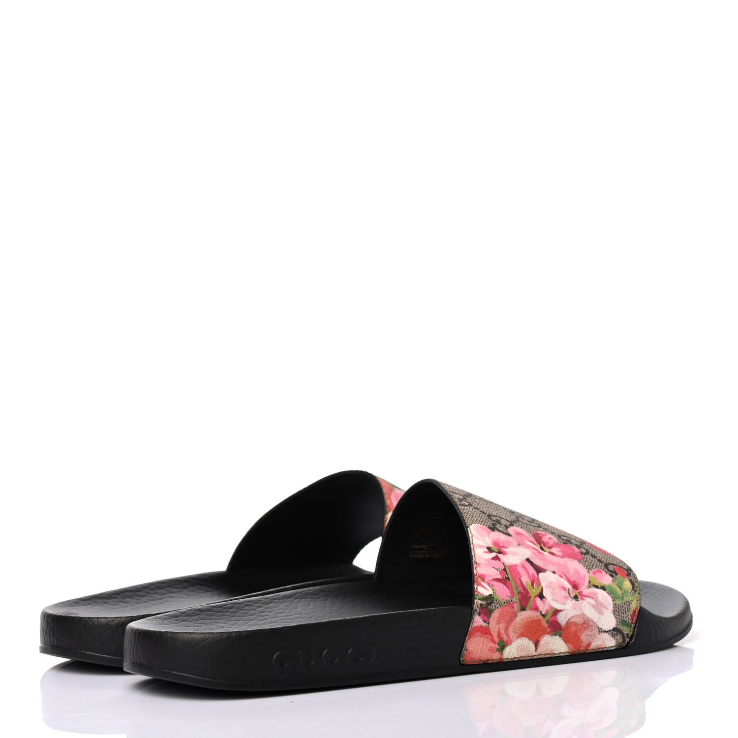 Gucci GG Supreme Monogram Blooms Slide Sandals 38 Beige Multicolor 3 of 4