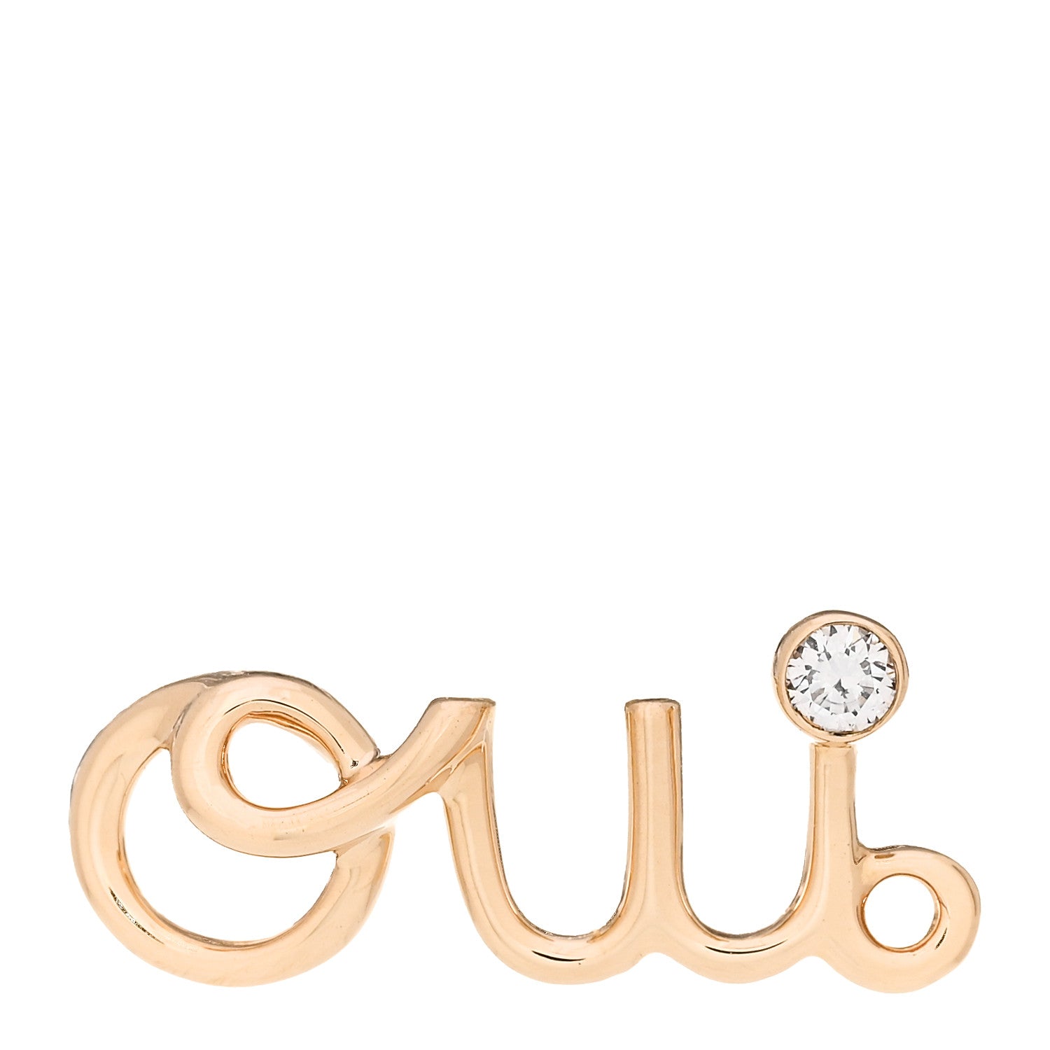 Christian Dior 18K Yellow Gold Diamond Oui Single Earring 1 of 5