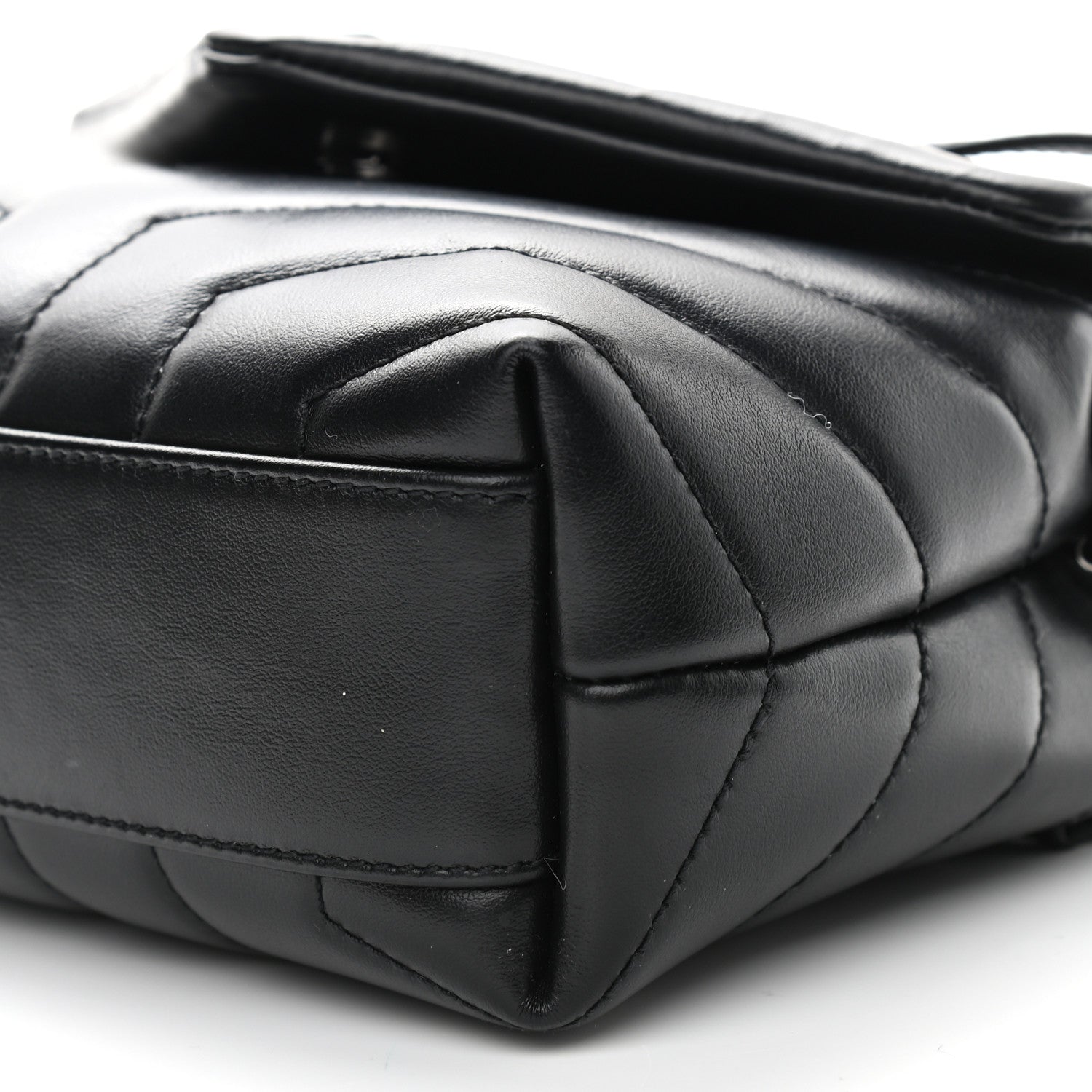 Saint Laurent Calfskin Y Quilted Monogram Toy Loulou Crossbody Bag Black 10 of 10