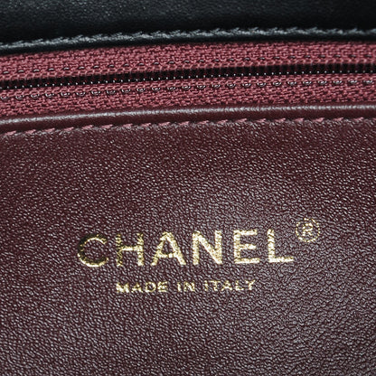 Chanel Lambskin Surpique Chevron Medium Flap Black 6 of 7