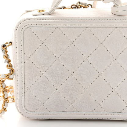 Chanel Caviar Quilted Small CC Filigree Vanity Case White 16 of 17