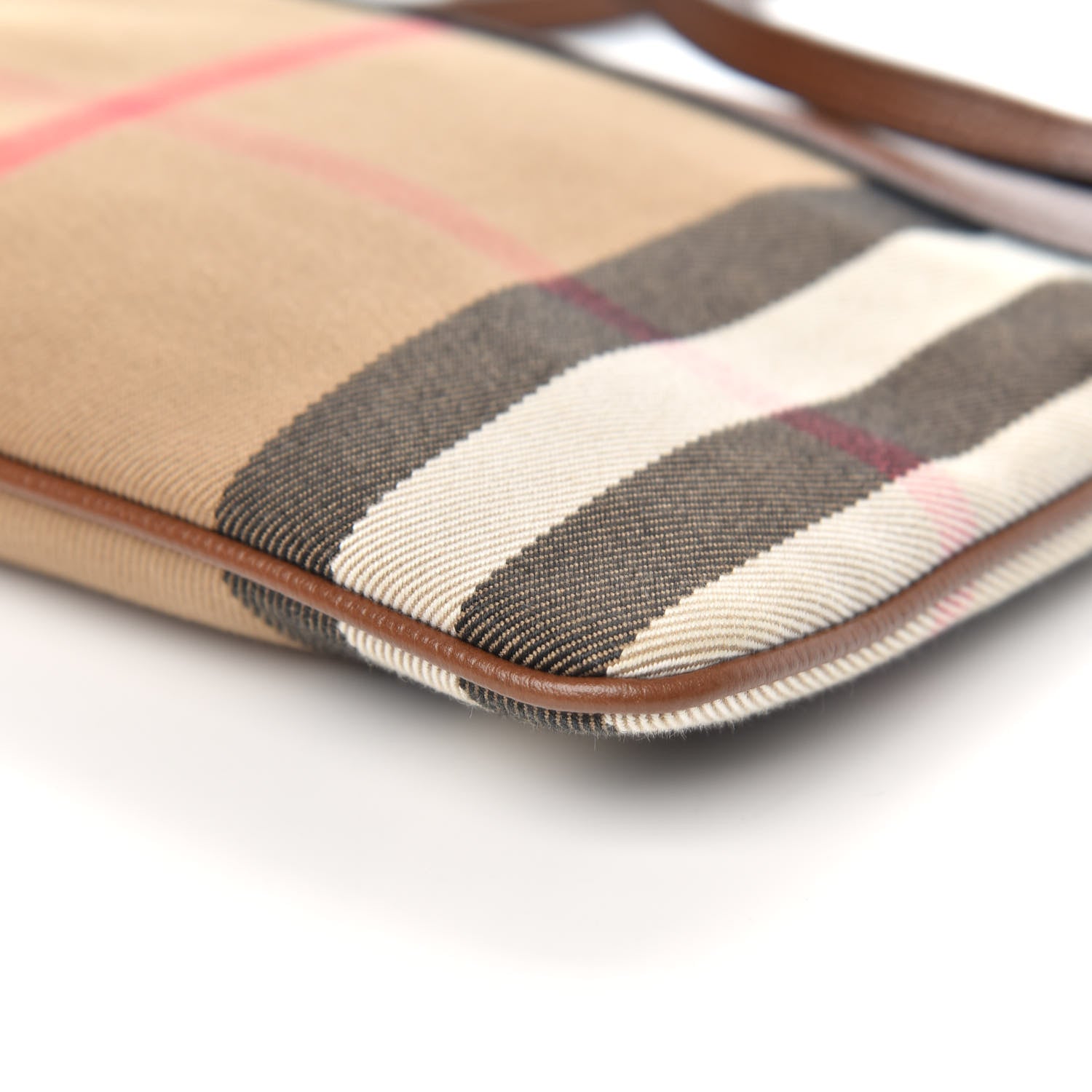 Burberry House Check Derby Peyton Crossbody Clutch Bag Tan 9 of 10