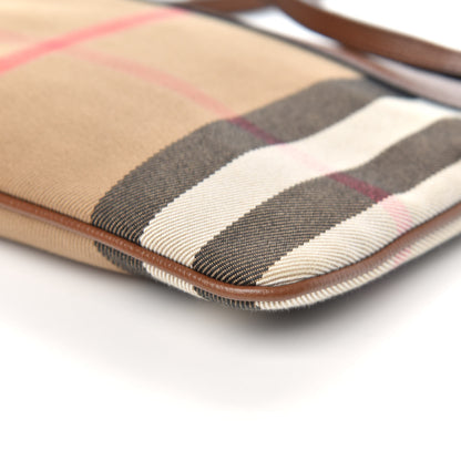Burberry House Check Derby Peyton Crossbody Clutch Bag Tan 9 of 10