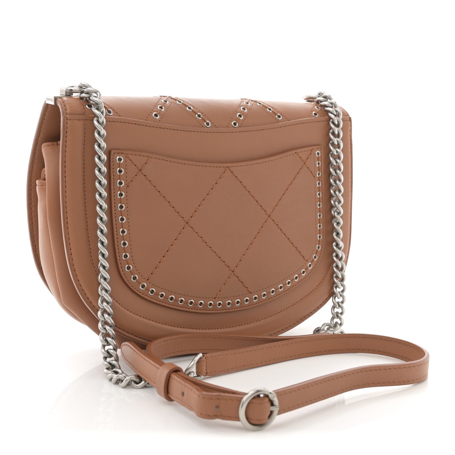 Chanel Calfskin Coco Eyelets Small Flap Bag Camel 3 of 14