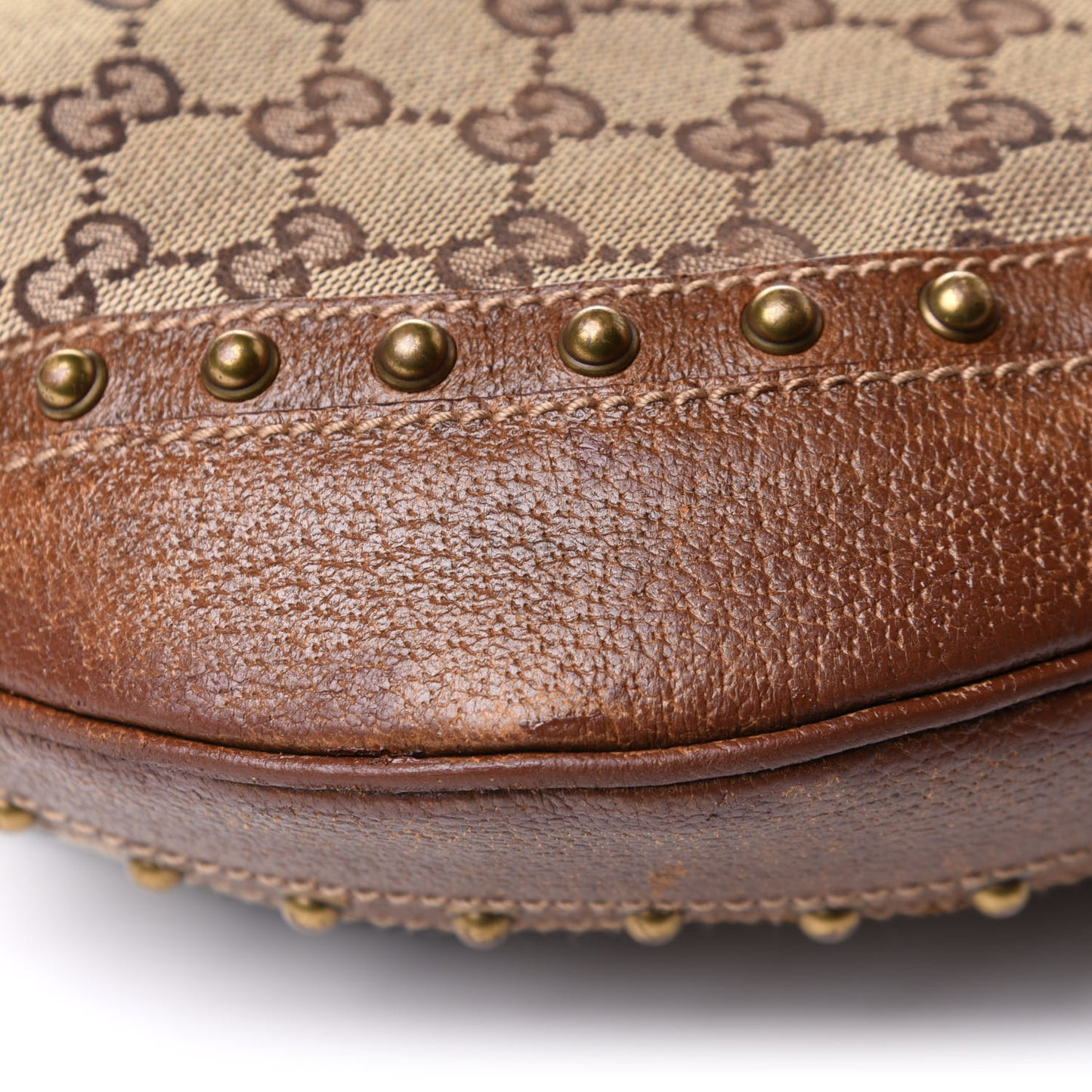 Monogram Pelham Studded Shoulder Bag Brown