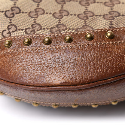 Gucci Monogram Pelham Studded Shoulder Bag Brown 10 of 11