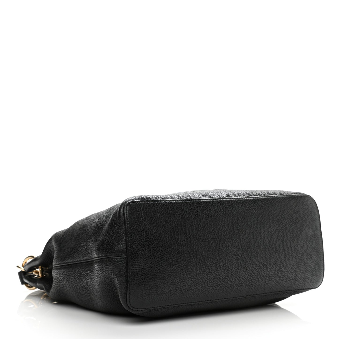 Pebbled Calfskin Large Soho Hobo Black