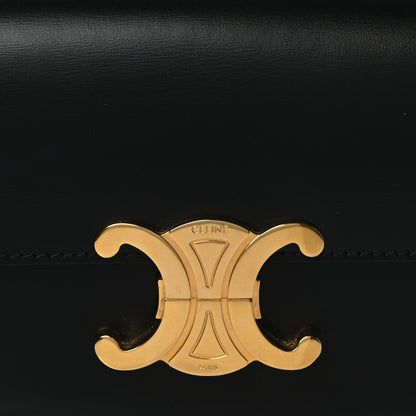Celine Shiny Calfskin Triomphe Shoulder Bag Black 7 of 10