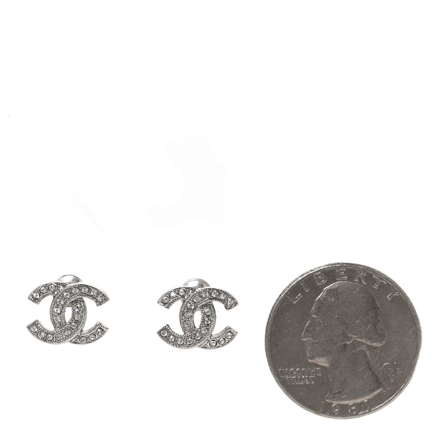 Crystal Timeless CC Earrings Silver