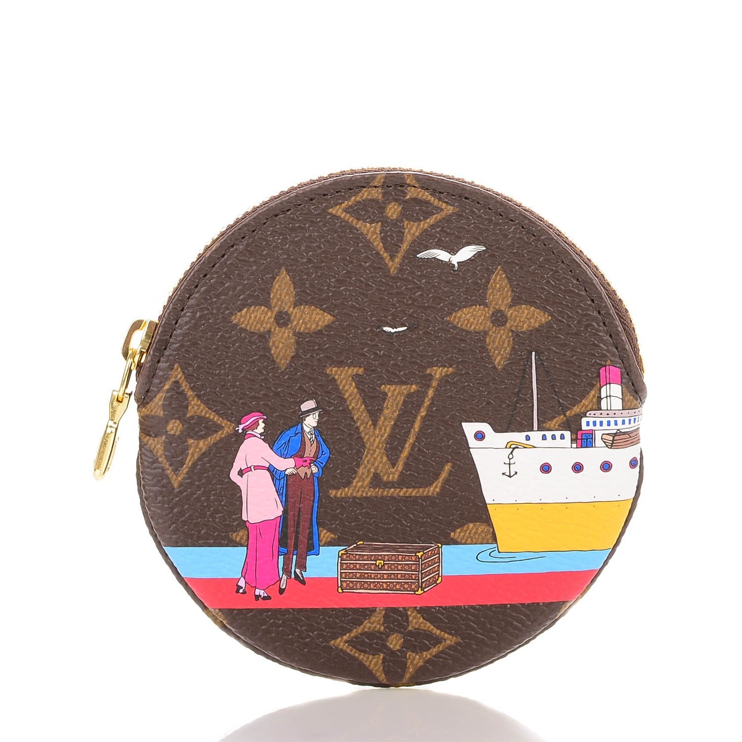 Louis Vuitton Monogram 2016 Christmas Animation Round Coin Purse Rouge 1 of 7