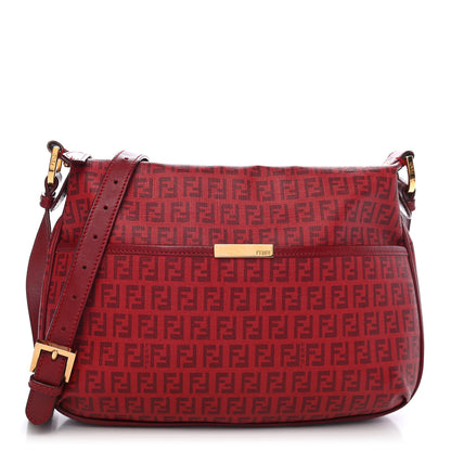 Fendi Zucchino Spalmati Vitello Messenger Bag Bordeaux Rubino 1 of 9