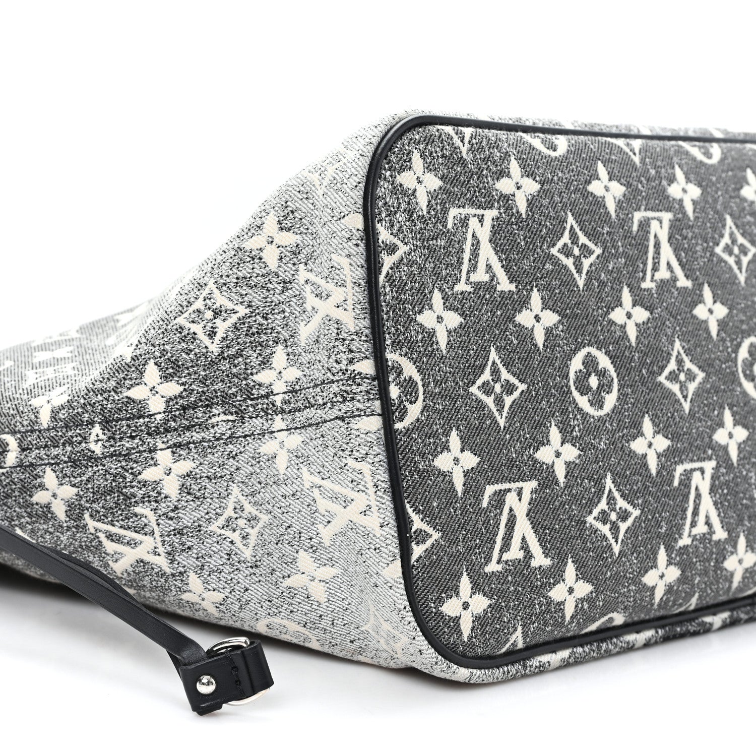 Louis Vuitton Denim Monogram Jacquard Neverfull MM Grey 9 of 10
