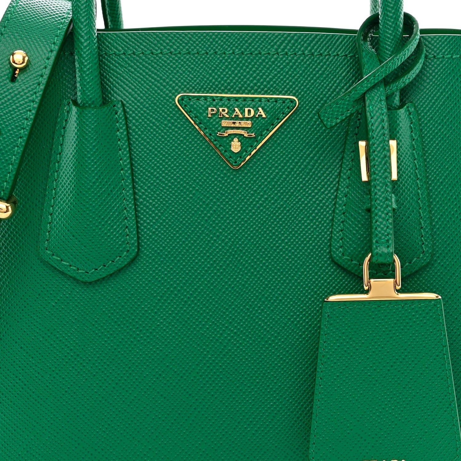 Prada Saffiano Cuir Mini Double Bag Mango 8 of 10