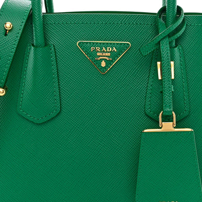 Prada Saffiano Cuir Mini Double Bag Mango 8 of 10