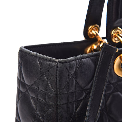 Christian Dior Lambskin Cannage Large Lady Dior Black 12 of 21