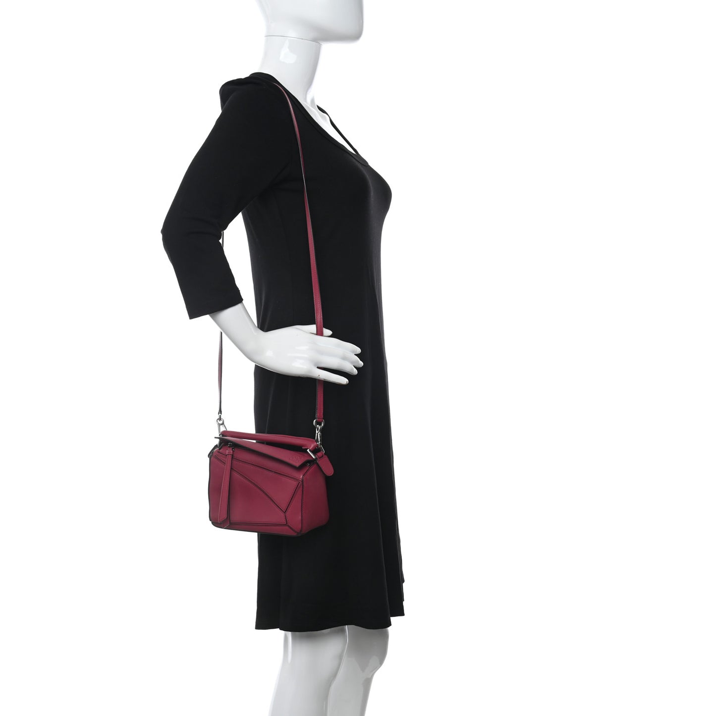 Calfskin Mini Puzzle Bag Raspberry