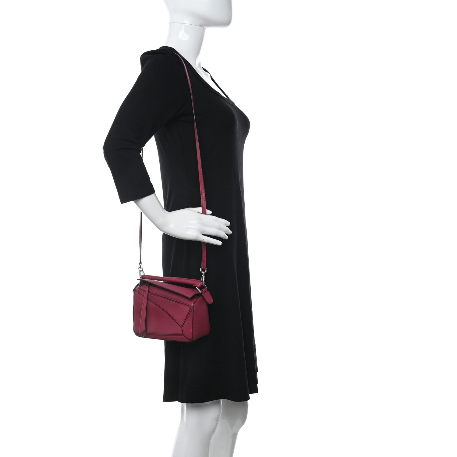 Loewe Calfskin Mini Puzzle Bag Raspberry 2 of 9