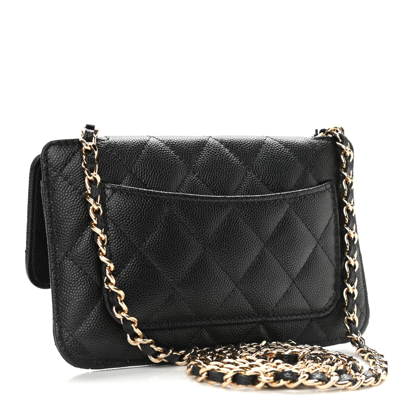 Caviar Fabric Graffiti Foldable Tote Bag With Chain Black Multicolor