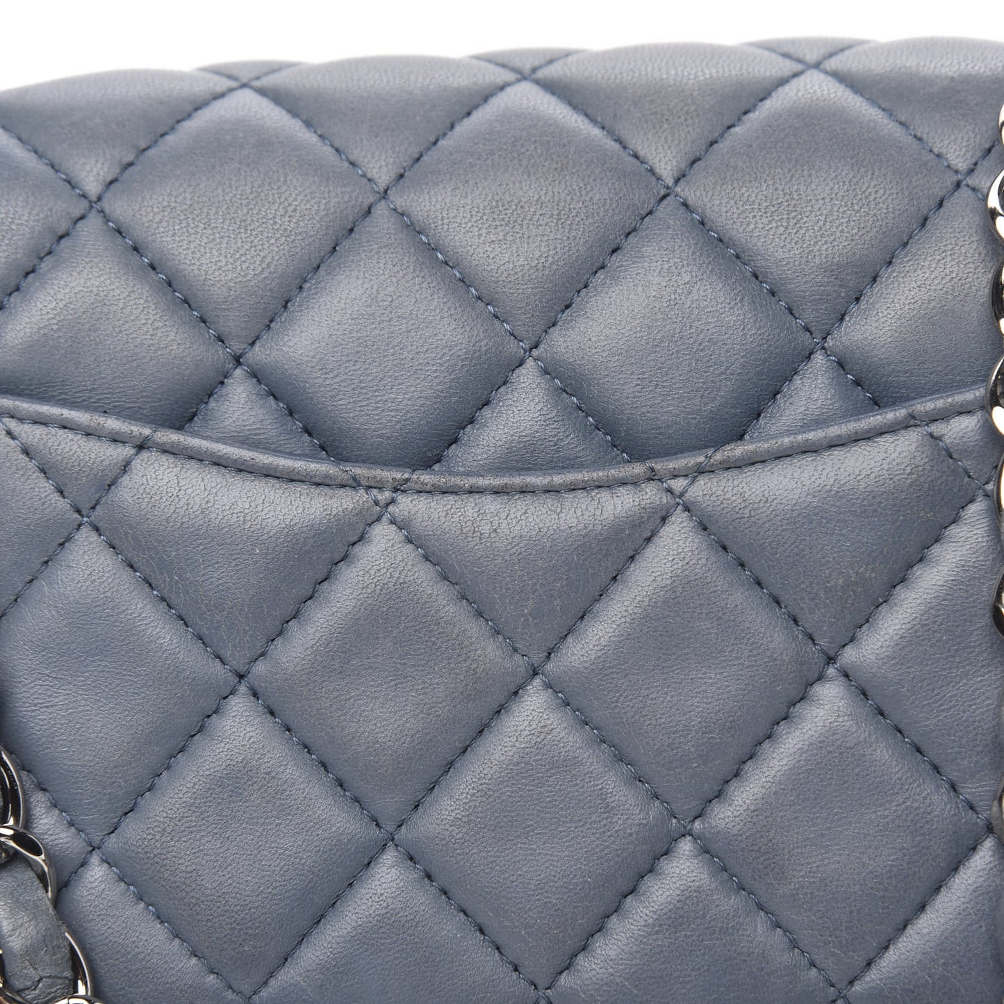Lambskin Quilted Mini Square Flap Blue