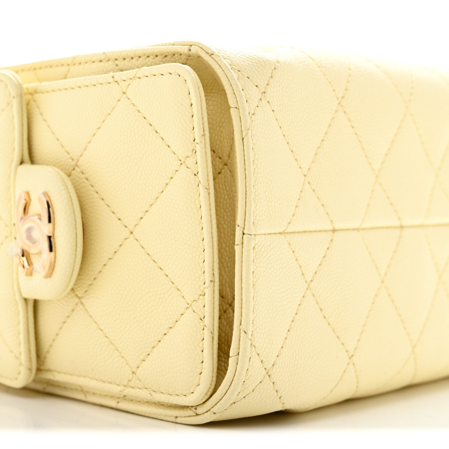 Caviar Quilted Mini Chanel 25 Handbag Light Yellow