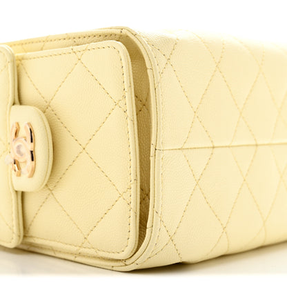 Chanel Caviar Quilted Mini Chanel 25 Handbag Light Yellow 9 of 11