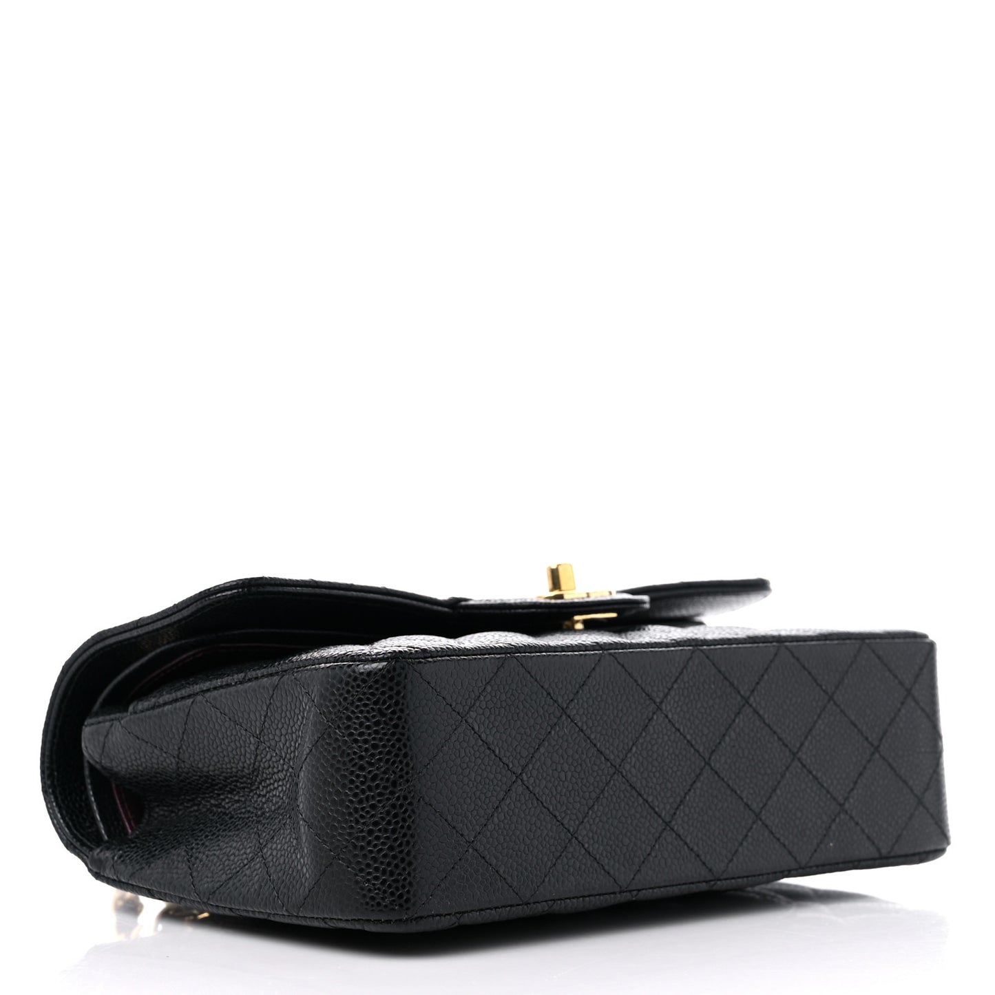 Caviar Quilted Small Double Flap Black