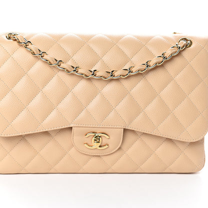 Chanel Caviar Quilted Jumbo Double Flap Beige Clair 7 of 9