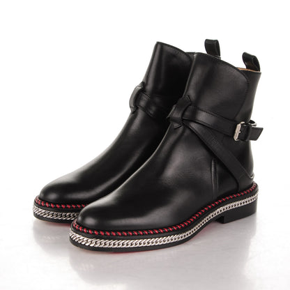 Christian Louboutin Calfskin Chain Flat Chelsea Boots 36 Black 3 of 6