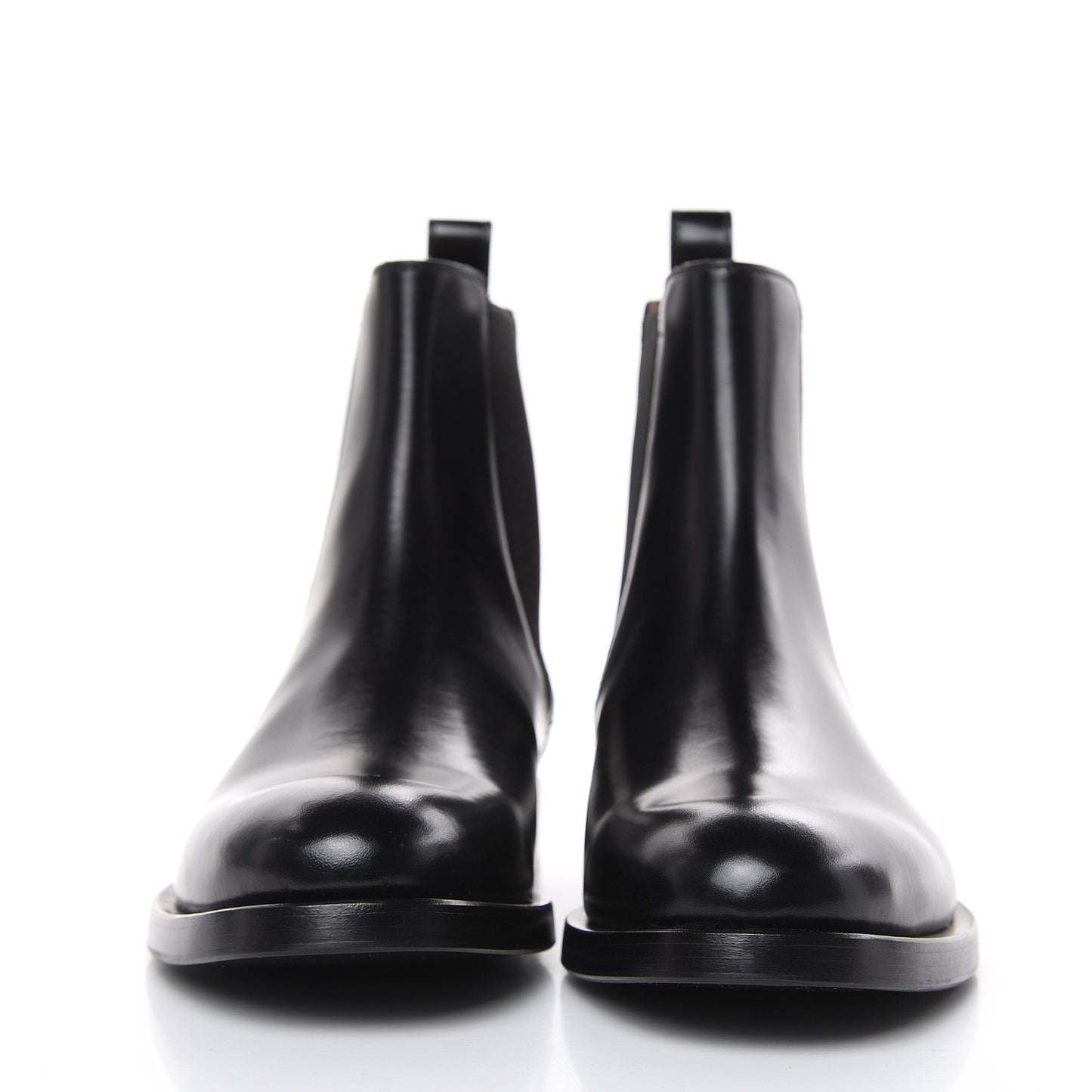 Glossy Calfskin Mens Beatle Chelsea Ankle Boots 40 Black