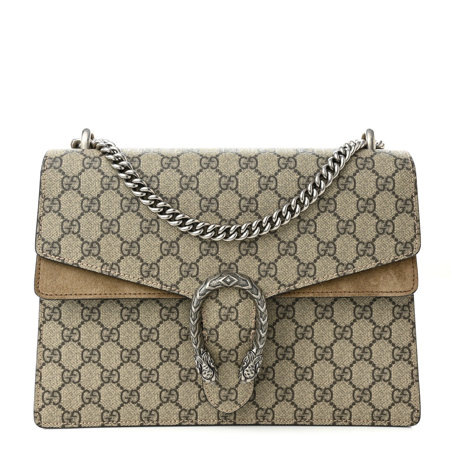Gucci GG Supreme Monogram Medium Dionysus Shoulder Bag Taupe 1 of 10