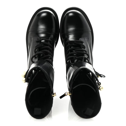 Christian Dior Calfskin Pearl D-Strike Ankle Boots 40 Black 2 of 9