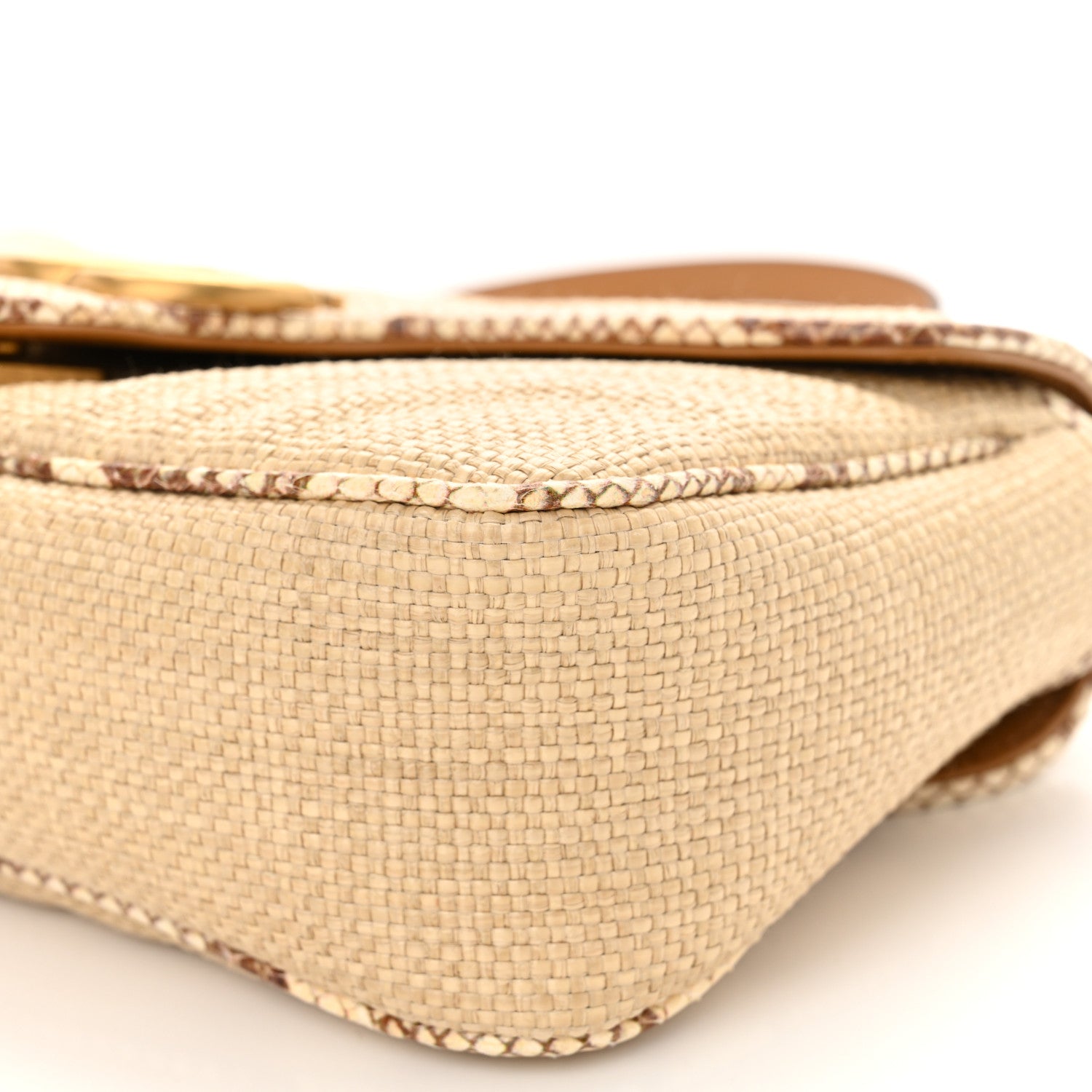 Gucci Raffia Elaphe Matelasse Small GG Marmont Shoulder Bag Natural Cream Brown 10 of 10