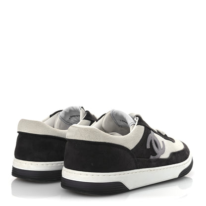 Chanel Suede Kidskin Womens CC Sneakers 40.5 Black White 5 of 11