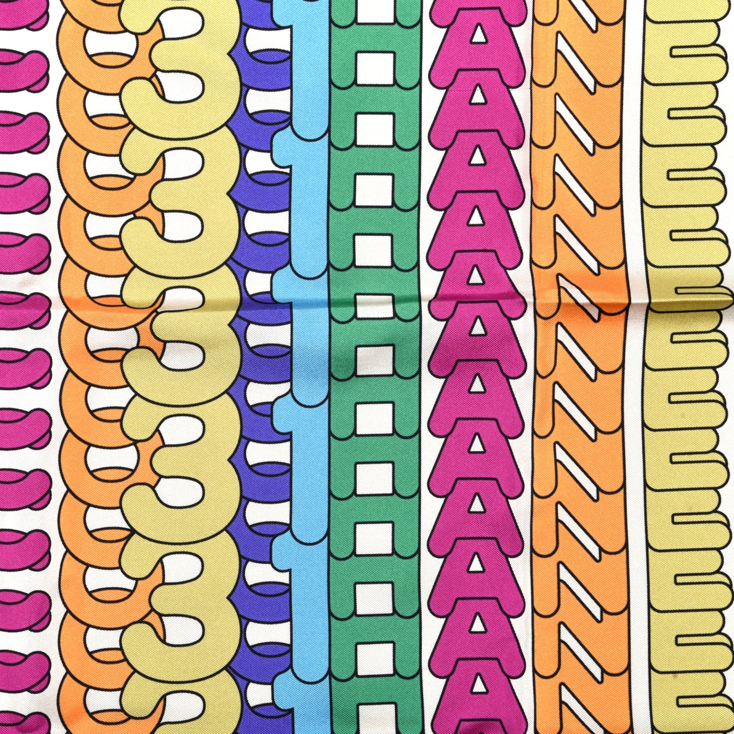 Silk Scarf Logo White Multicolor